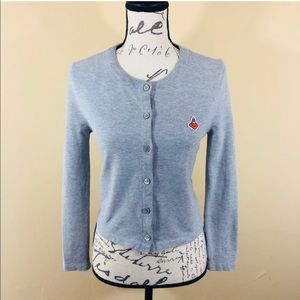 CARVEN Gray Cardigan Orange Cone